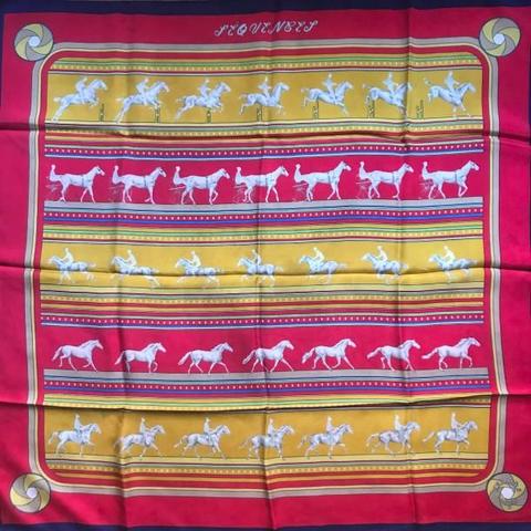 A variation of the Hermès scarf `Séquences ` first edited in 1984 by `Caty Latham`