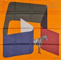 A variation of the Hermès scarf `La serpentine de pierre charpin` first edited in 2018 by `Pierre Charpin`