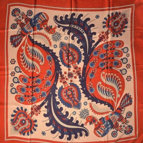 A variation of the Hermès scarf `Skyros ` first edited in 1971 by `Julie Abadie`