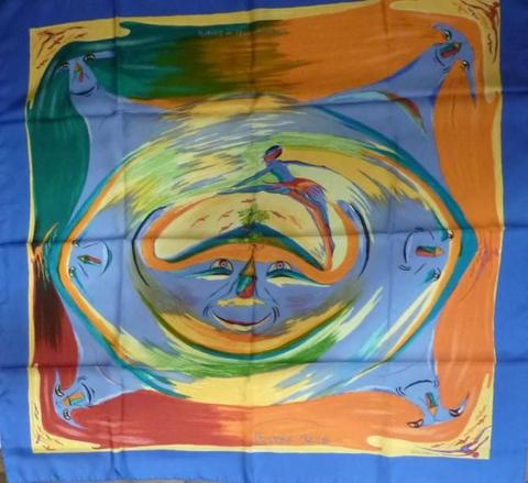 A variation of the Hermès scarf `Smiles in third millenary ` first edited in 2000 by `Ibrahim Alamia Kwumi Sefedin`