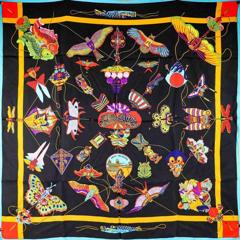 A variation of the Hermès scarf `Soies volantes ` first edited in 1991 by `Loïc Dubigeon`