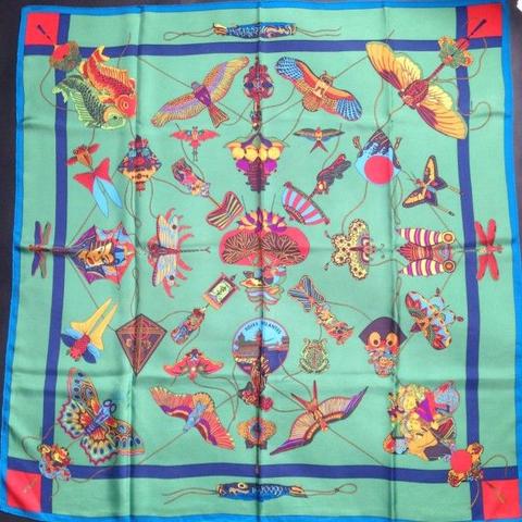 A variation of the Hermès scarf `Soies volantes ` first edited in 1991 by `Loïc Dubigeon`