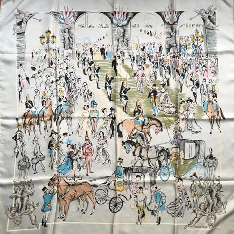 A variation of the Hermès scarf `Soirée de gala ` first edited in 1960 by `Jean-Louis Clerc`
