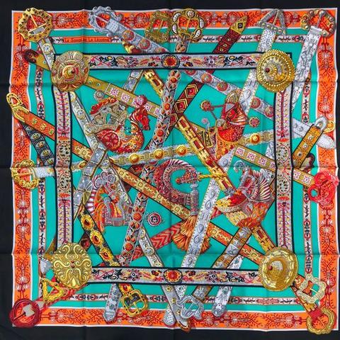 A variation of the Hermès scarf `Le songe de la licorne ` first edited in 2013 by `Annie Faivre`