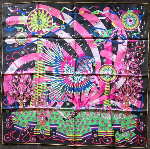A variation of the Hermès scarf `La source de pégase` first edited in 2020 by `Pierre Marie`