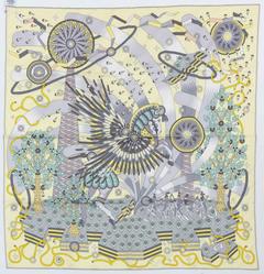 Hermès La Source de Pégase scarf in beige by Pierre Marie, 2020