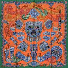 A variation of the Hermès scarf `Sous l'égide de mars ` first edited in 2013 by `Pierre Marie`