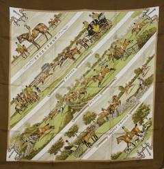 A variation of the Hermès scarf `Sportsmen` first edited in 1970 by `Philippe Ledoux`