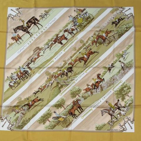 A variation of the Hermès scarf `Sportsmen` first edited in 1970 by `Philippe Ledoux`