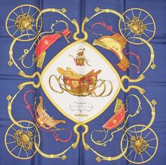 Hermès Springs scarf in blue by Philippe Ledoux, 1974