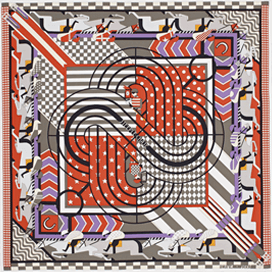 A variation of the Hermès scarf `Steeple chase` first edited in 2015 by `Virginie Jamin`