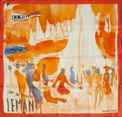 A variation of the Hermès scarf `Sur les rives de léman` first edited in 2010 by `Jean-Louis Clerc`