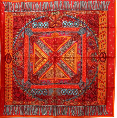 A variation of the Hermès scarf `Sur un tapis volant ` first edited in 2006 by `Annie Faivre`