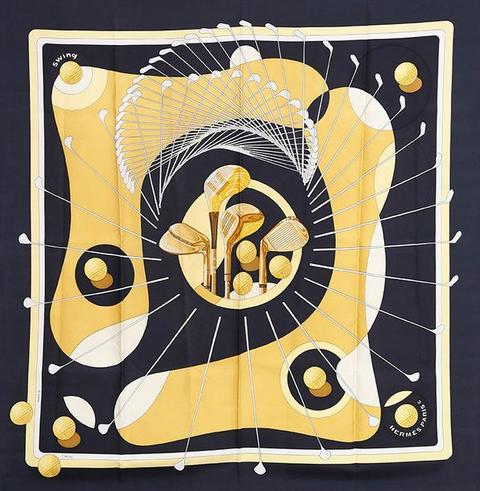 A variation of the Hermès scarf `Swing` first edited in 1979 by `Julie Abadie`