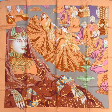A variation of the Hermès scarf `Splendeur des maharajas II ` first edited in 2002 by `Catherine Baschet`