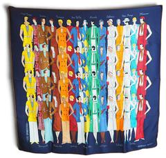 Hermès Les Sportives scarf in blue by Archives Hermès, 2013