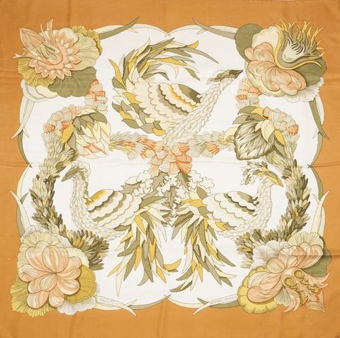 A variation of the Hermès scarf `Tahiti` first edited in 1971 by `Caty Latham`