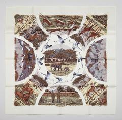 A variation of the Hermès scarf `Tanzanie ` first edited in 1997 by `Robert Dallet`