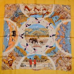 A variation of the Hermès scarf `Tanzanie ` first edited in 1997 by `Robert Dallet`