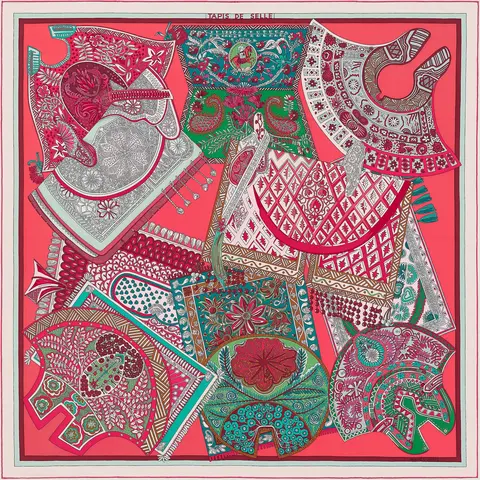 A variation of the Hermès scarf `Tapis de selle` first edited in 2020 by `Annie Faivre`