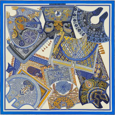 A variation of the Hermès scarf `Tapis de selle` first edited in 2020 by `Annie Faivre`