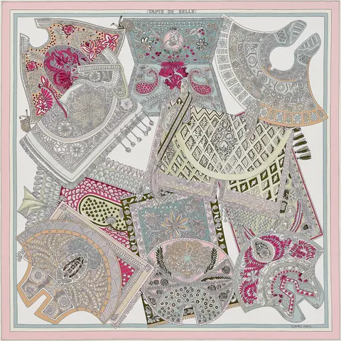 A variation of the Hermès scarf `Tapis de selle` first edited in 2020 by `Annie Faivre`