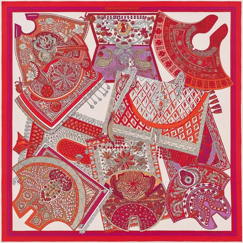 A variation of the Hermès scarf `Tapis de selle` first edited in 2020 by `Annie Faivre`
