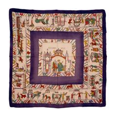 A variation of the Hermès scarf `Tapisserie des bayeux` first edited in 1940 by `Charles Pittner`