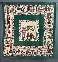 A variation of the Hermès scarf `Tapisserie des bayeux` first edited in 1940 by `Charles Pittner`