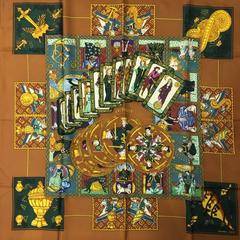 A variation of the Hermès scarf `Tarot` first edited in 1991 by `Annie Faivre`