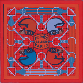 A variation of the Hermès scarf `Tatersale` first edited in 2014 by `Henri d'Origny`