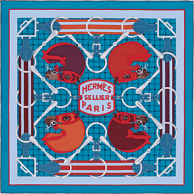 A variation of the Hermès scarf `Tatersale` first edited in 2014 by `Henri d'Origny`
