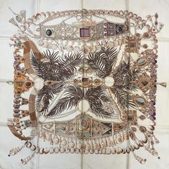 A variation of the Hermès scarf `Terres précieuses ` first edited in 2002 by `Annie Faivre`