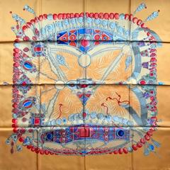 A variation of the Hermès scarf `Terres précieuses ` first edited in 2002 by `Annie Faivre`