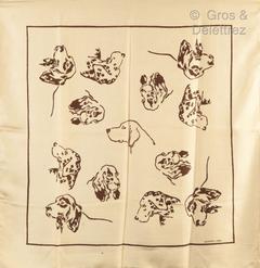 A variation of the Hermès scarf `Tête de chien : cockers` first edited in 1938 by `Nam Jacques `