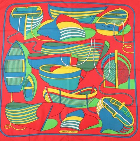 A variation of the Hermès scarf `Thalassa` first edited in 1973 by `Pierre Péron`