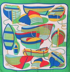 A variation of the Hermès scarf `Thalassa` first edited in 1973 by `Pierre Péron`