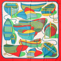 A variation of the Hermès scarf `Thalassa` first edited in 1973 by `Pierre Péron`