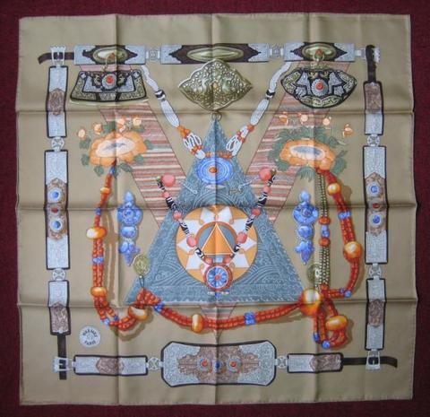 A variation of the Hermès scarf `Tibet ` first edited in 1999 by `Caty Latham`