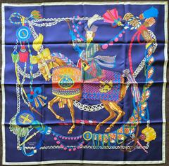 A variation of the Hermès scarf `Le timbalier` first edited in 1961 by `Marie-Françoise Héron`