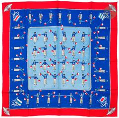 A variation of the Hermès scarf `Les timoniers ` first edited in 1946 by `Hugo Grygkar`