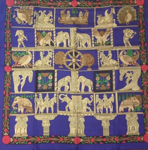 A variation of the Hermès scarf `Torana ` first edited in 1987 by `Annie Faivre`