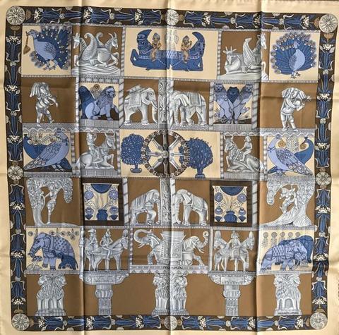 A variation of the Hermès scarf `Torana ` first edited in 1987 by `Annie Faivre`