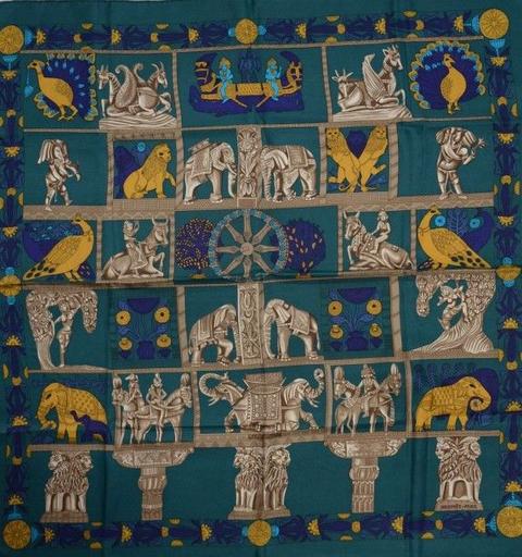 A variation of the Hermès scarf `Torana ` first edited in 1987 by `Annie Faivre`