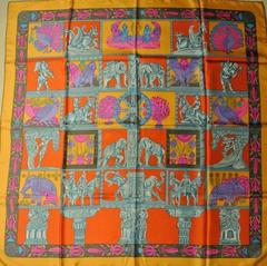 A variation of the Hermès scarf `Torana ` first edited in 1987 by `Annie Faivre`
