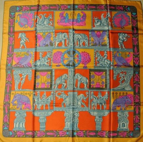 A variation of the Hermès scarf `Torana ` first edited in 1987 by `Annie Faivre`