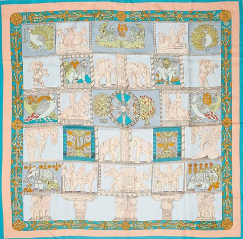 A variation of the Hermès scarf `Torana ` first edited in 1987 by `Annie Faivre`