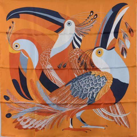 A variation of the Hermès scarf `Toucans de paradis ` first edited in 2020 by `Scott Katie `