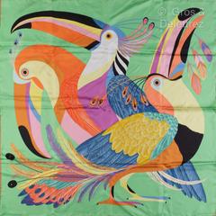 A variation of the Hermès scarf `Toucans de paradis ` first edited in 2020 by `Scott Katie `