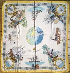 A variation of the Hermès scarf `Le tour du monde en 80 jours ` first edited in 1963 by `Philippe Ledoux`